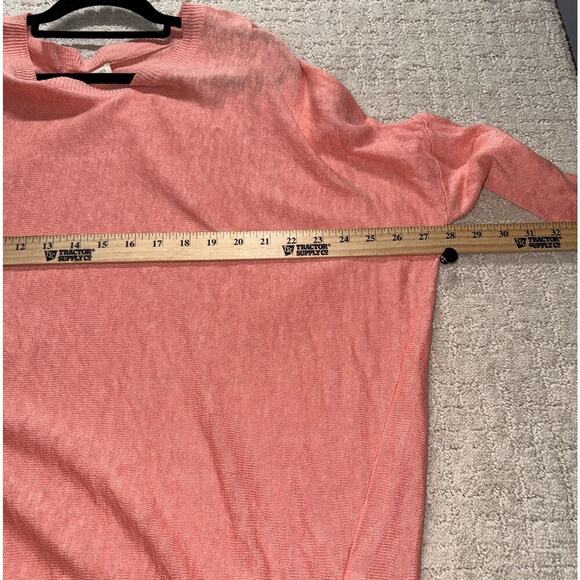 EILEEN FISHER Linen Blend Lightweight Sweater Coral Size M Boat Neck Relaxed Fit - Picture 6 of 7